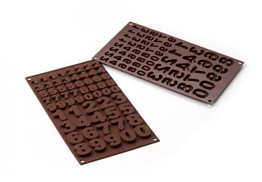 SILIKOMART STAMPO SILICONE EASYCHOC CHOCO 123 CIOCCOLATINI NUMERI SF 174